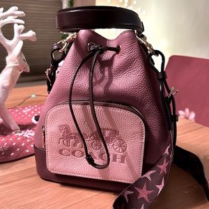 Coach Leather Dempsey Drawstring Bucket Bag